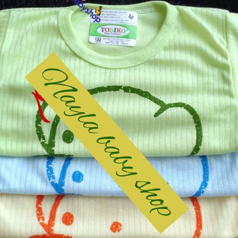 TOBIKO 3pcs Kaos Oblong Anak Bayi Warna Motif Gambar UK S,M,L,XL-1