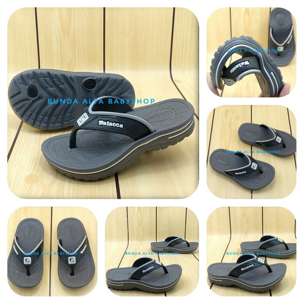 Sandal Anak Laki Jepit Usia 2 5 Tahun Karet ABU ABU - Sendal Anak Cowok Size 23 - 32 Anti Licin Alas Karet