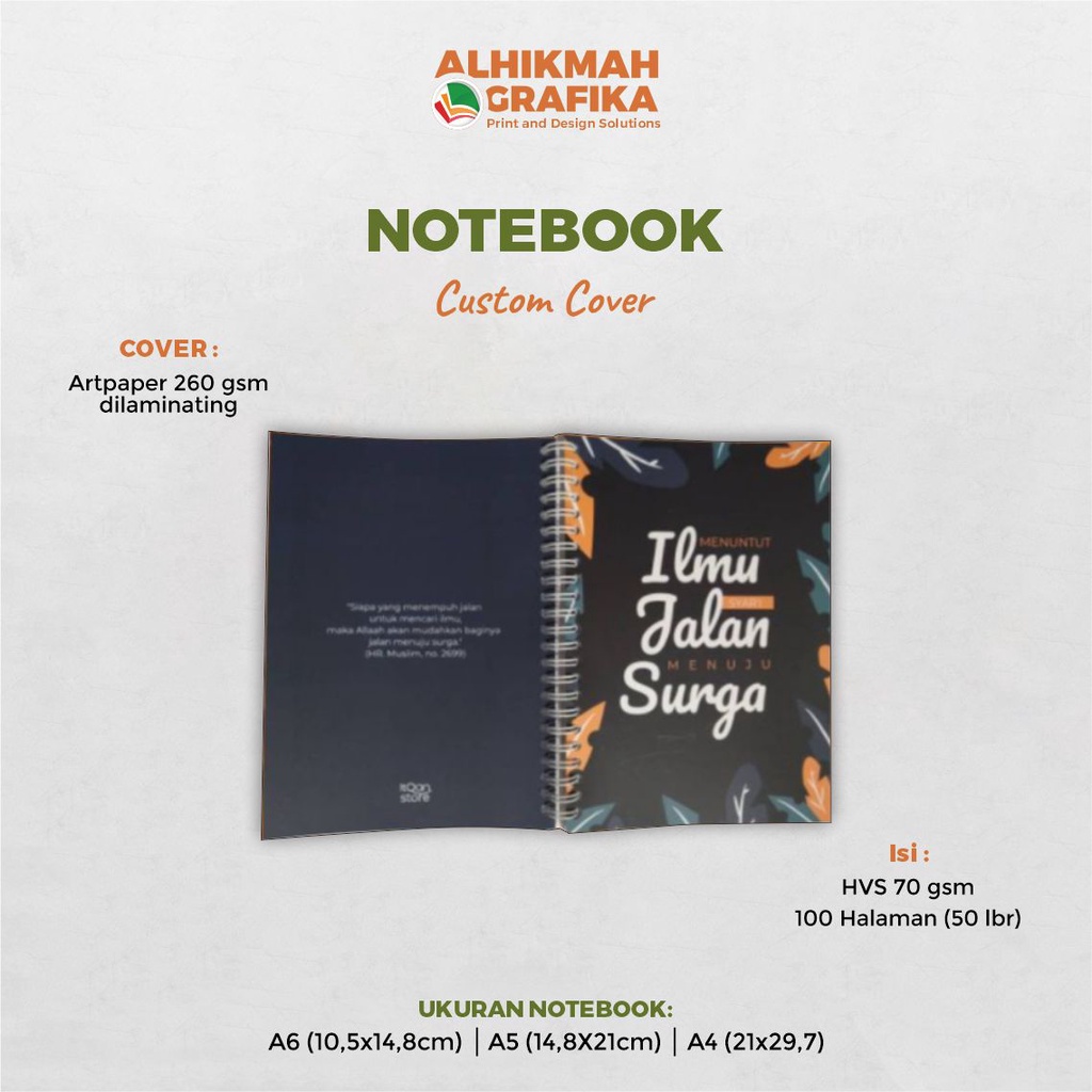 

Notebook Custom Desain Bebas Pakai Nama, Gambar, Foto ukuran A5/A4