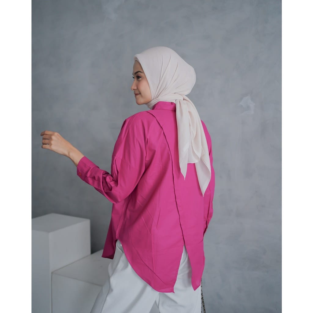 BEFAST - ZEC OOTD Wanita Kemeja SHIA / Sita Top RAYON DIAMOND /  Fashion Wanita Kerja / Kemeja Polos Lengan Panjang Formal / Terbaru 2022 / Kemeja Ke Kampus / Kem Wanita Remaja Casual / Termurah