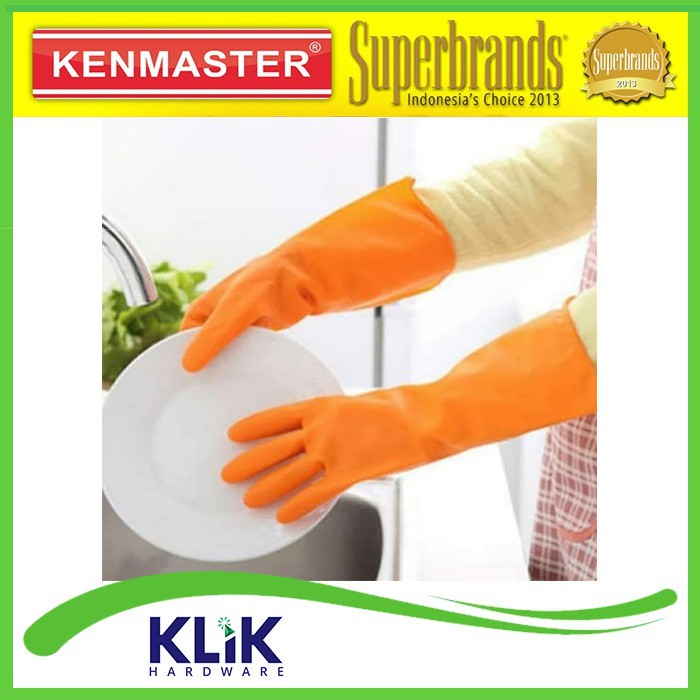 KENMASTER Sarung Tangan Karet Latex Glove Orange