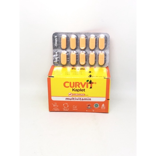 Curvit Kaplet Curcuma Plus Multivitamin Isi 1 Strip @10 Kaplet Salut Selaput