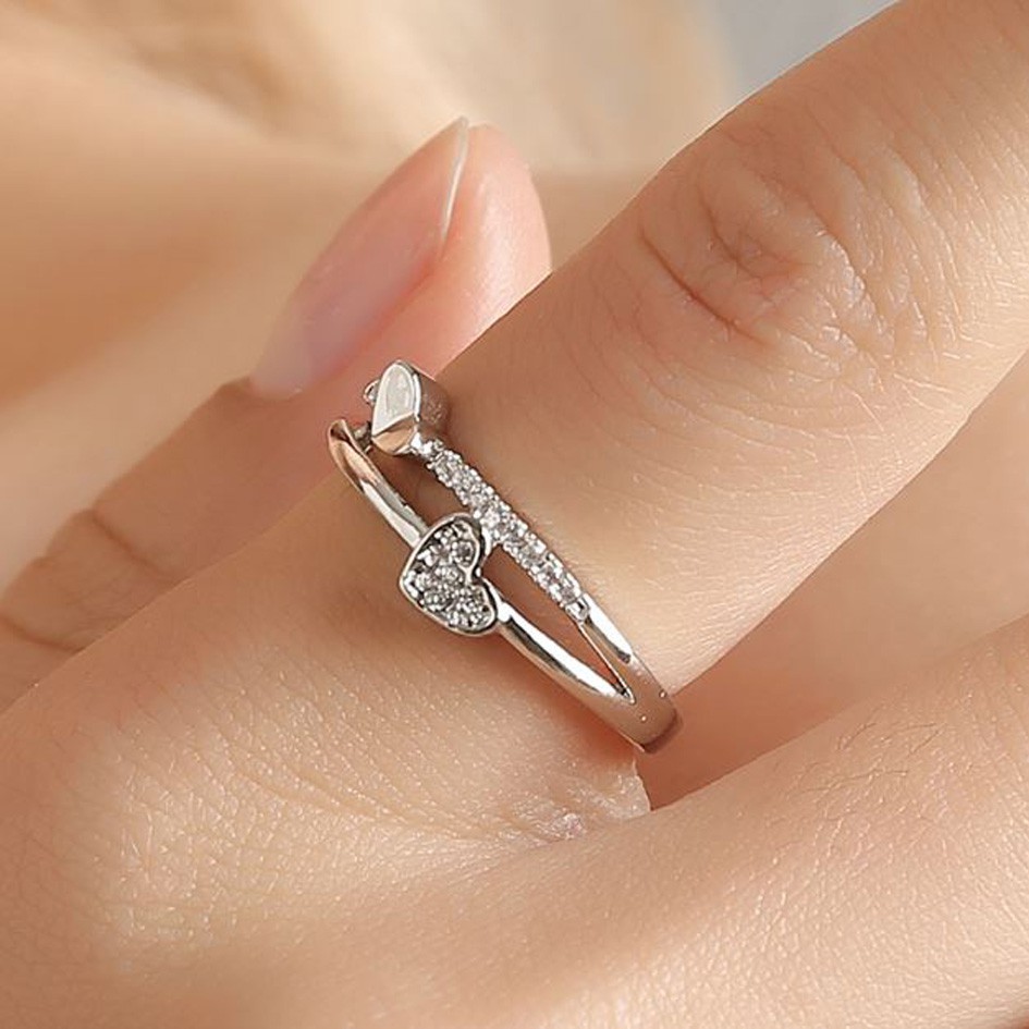 OILA cincin hati heart love soul adjustable ring  jci049 (2J2)