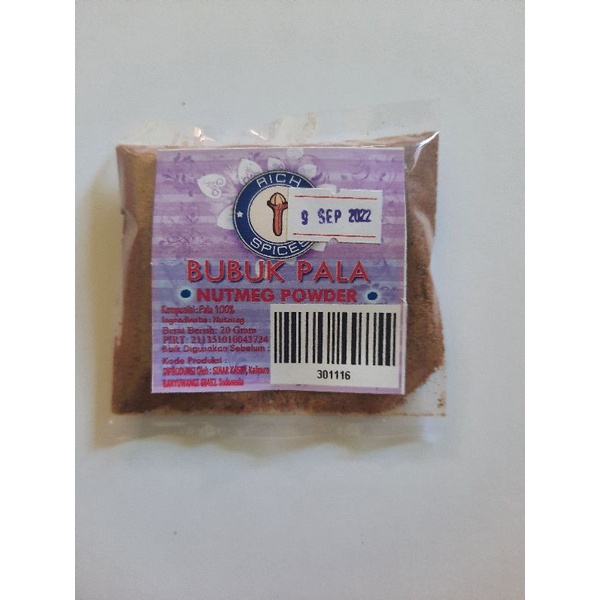 

Bubuk Pala rich 20 gr nutmeg powder