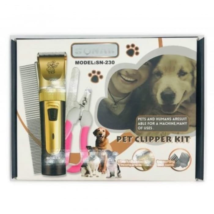 VOM Pet Clipper Kit Sonar SN-230 Rechargeable Mesin Cukur Hewan 0587