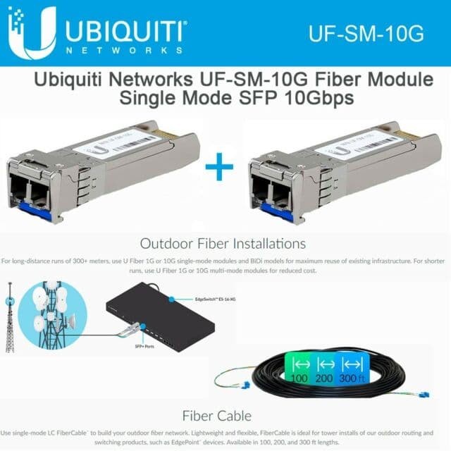 Ubiquiti Sfp Module 10Gig Singlemode 10Km Uf-Sm-10G 2Pack Termurah 