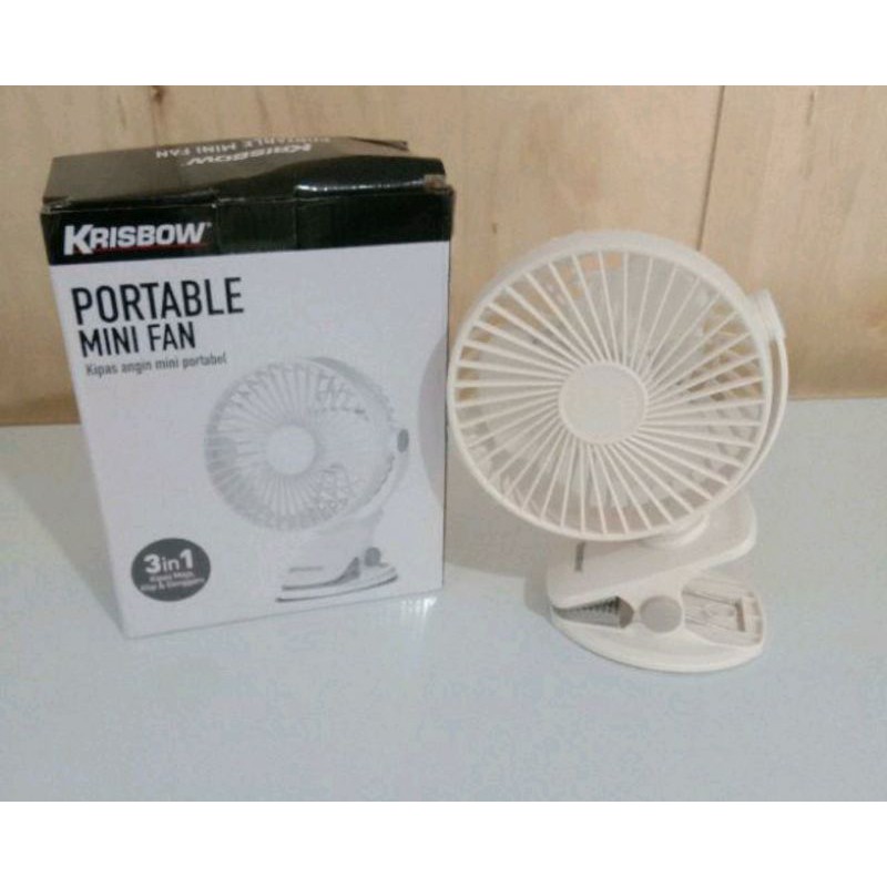 KRISBOW KIPAS DARURAT EMERGENCY FAN MEJA JEPIT PORTABLE CLIP 3IN1 /ACE EMERGENY FAN JEPIT MEJA 5INC