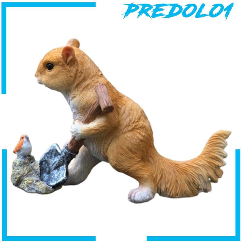 [PREDOLO1] Miniature Squirrel Statue Garden Figurines for Bedroom Tabletop Ornaments