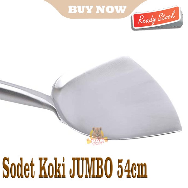 Sodet Stainless gagang Kayu 54cm kapsitas Sodet koki JUMBO panjang