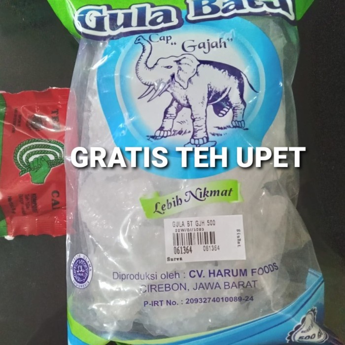 

PROMO Gula Batu cap Gajah 500gram GRATIS TEH UPET