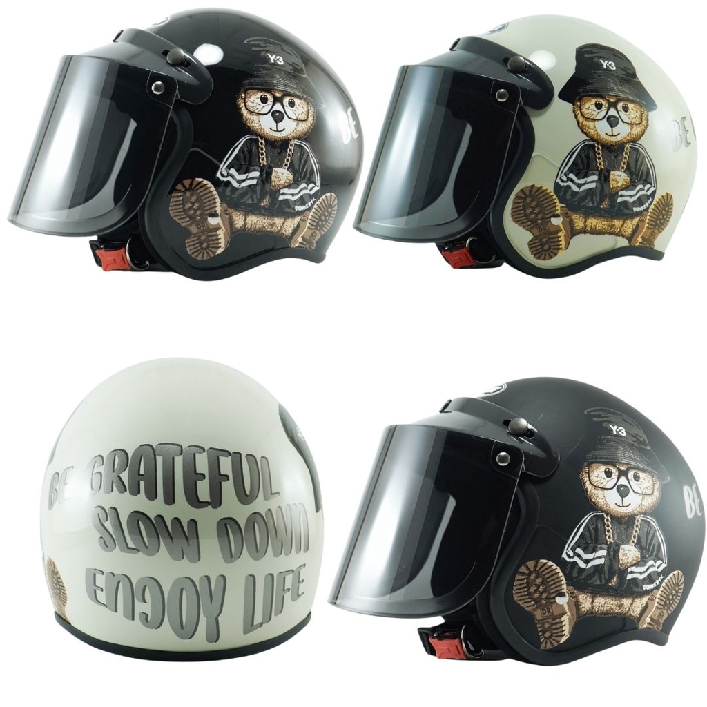 Helm Bogo Dewasa Pria Wanita Motif Bear Terbaru SNI