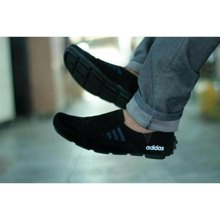 Promoo !!!! Sepatu slip on pria adidas casual slop formal kerja kantor kulit asli santai kuliah 4.5