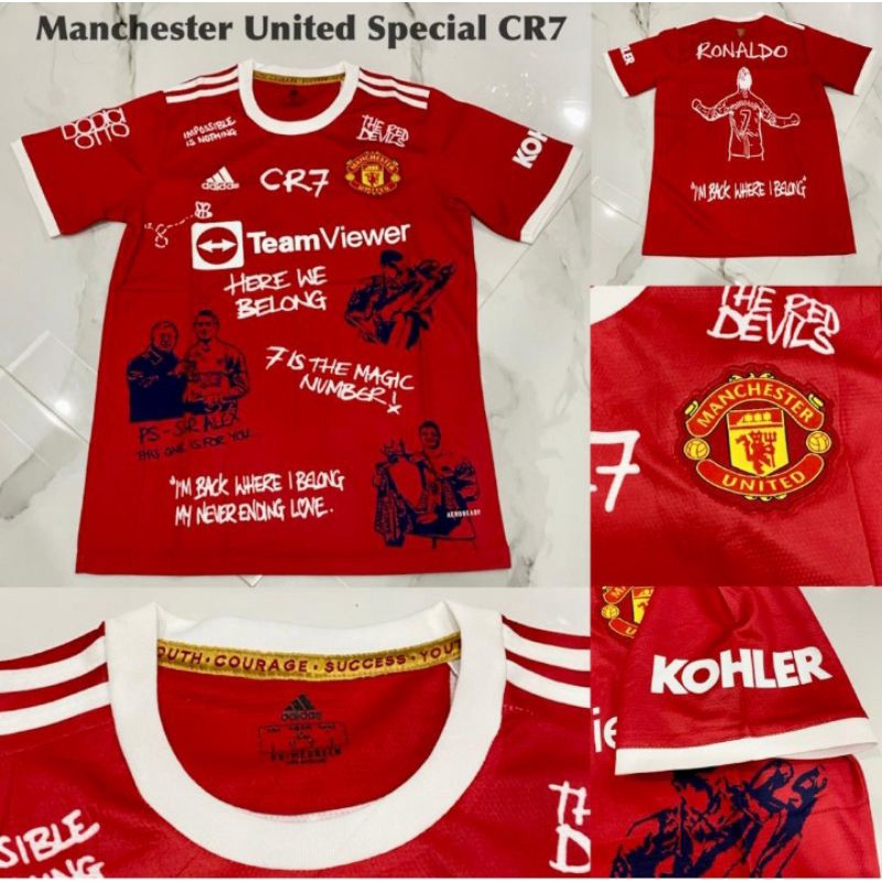 Jersey Bola Manchester United Home Special CR7 2021/22 Grade Ori Official