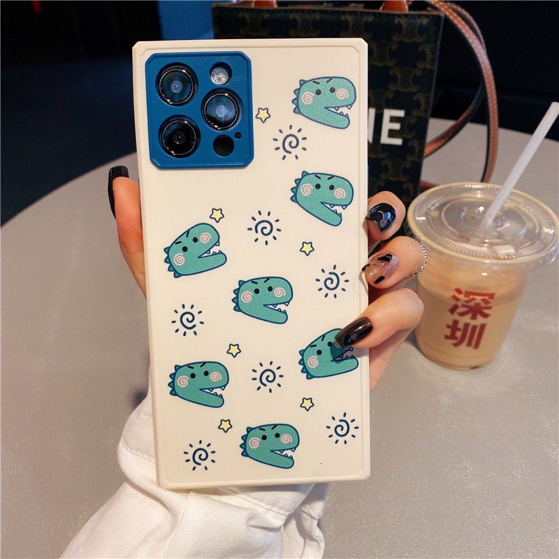 Right Angle Design Dinosaur Pattern IPhone 12 7 8Plus SE X XS XR XSMAX 11 11promax Silicone Phone Case Kws4