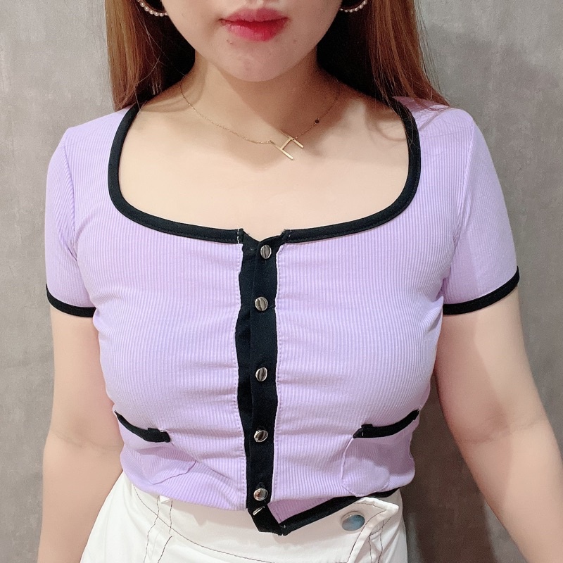 Jennie SquareNeck Top | Rib Korean Fashion Atasan Wanita | Maimon Grosir