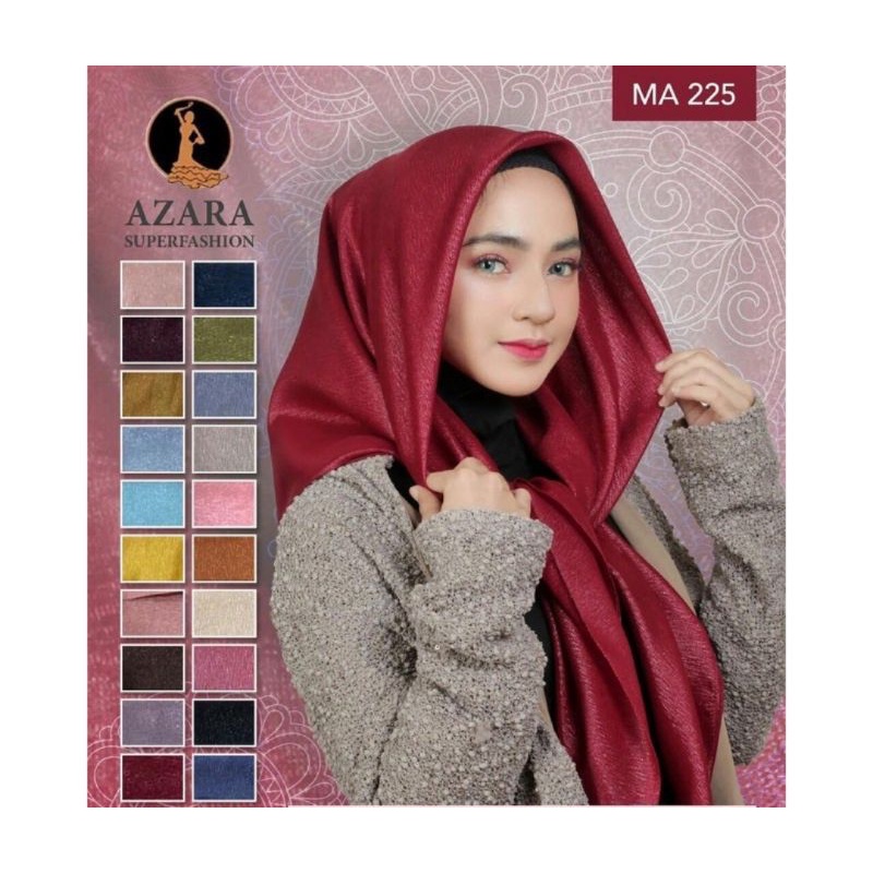 NUR SINAR AZARA LC HIJAB SEGI EMPAT Lacer Cut GLOWING UNTUK PESTA-MAROON