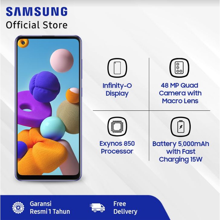 Samsung Galaxy A21s 6/64 GB - Blue | Shopee Indonesia