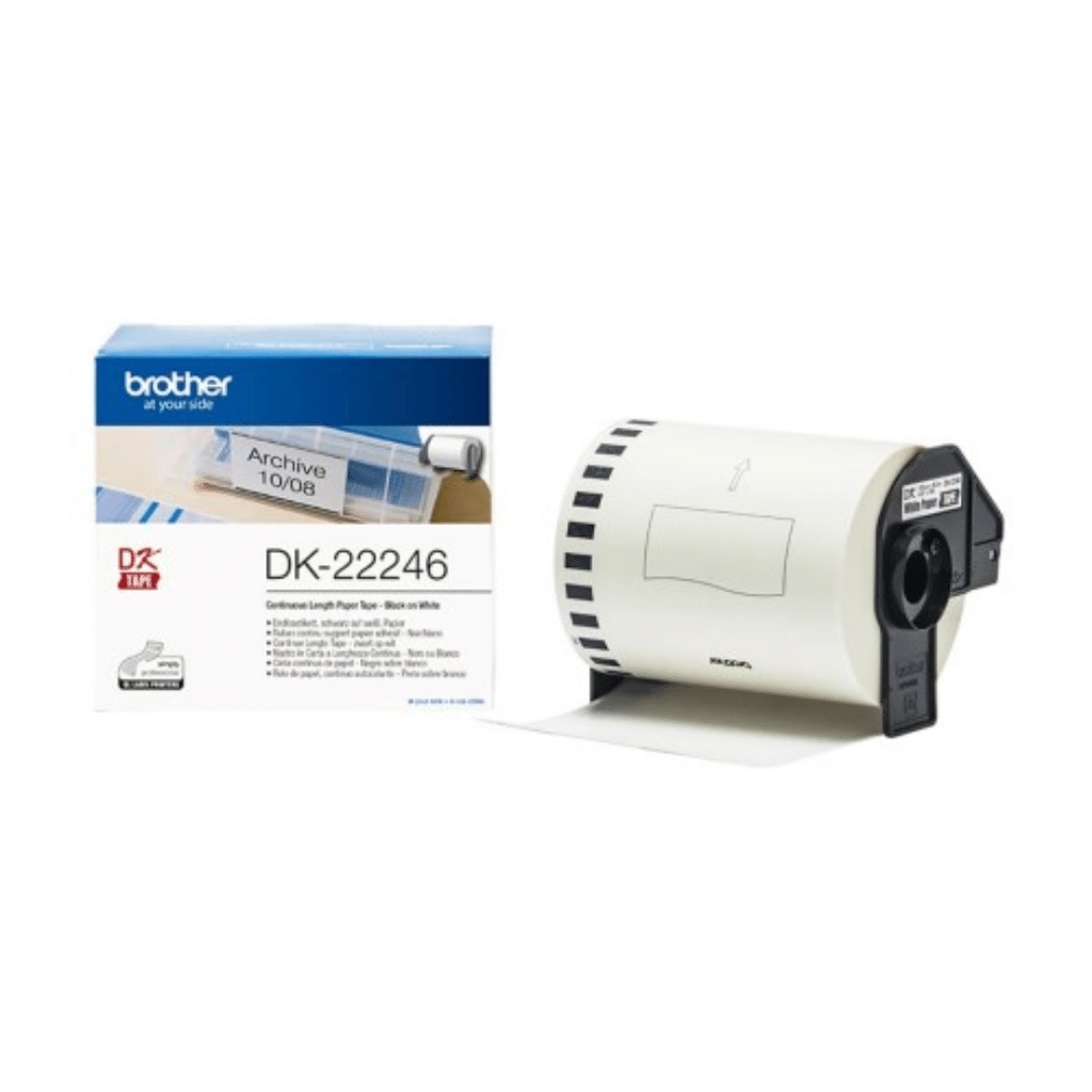 

BROTHER DK-22246 CONTINUOUS PAPER LABEL ROLL, BLACK ON WHITE, 103MM (30.48M) DK 22246