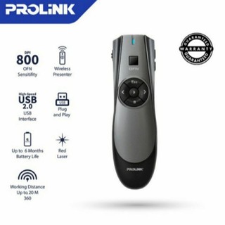Presenter Wireless Prolink PWP102G 2.4Ghz with Air Mouse ( Laser Pointer Presentasi Power Point Slide PC / Notebook )