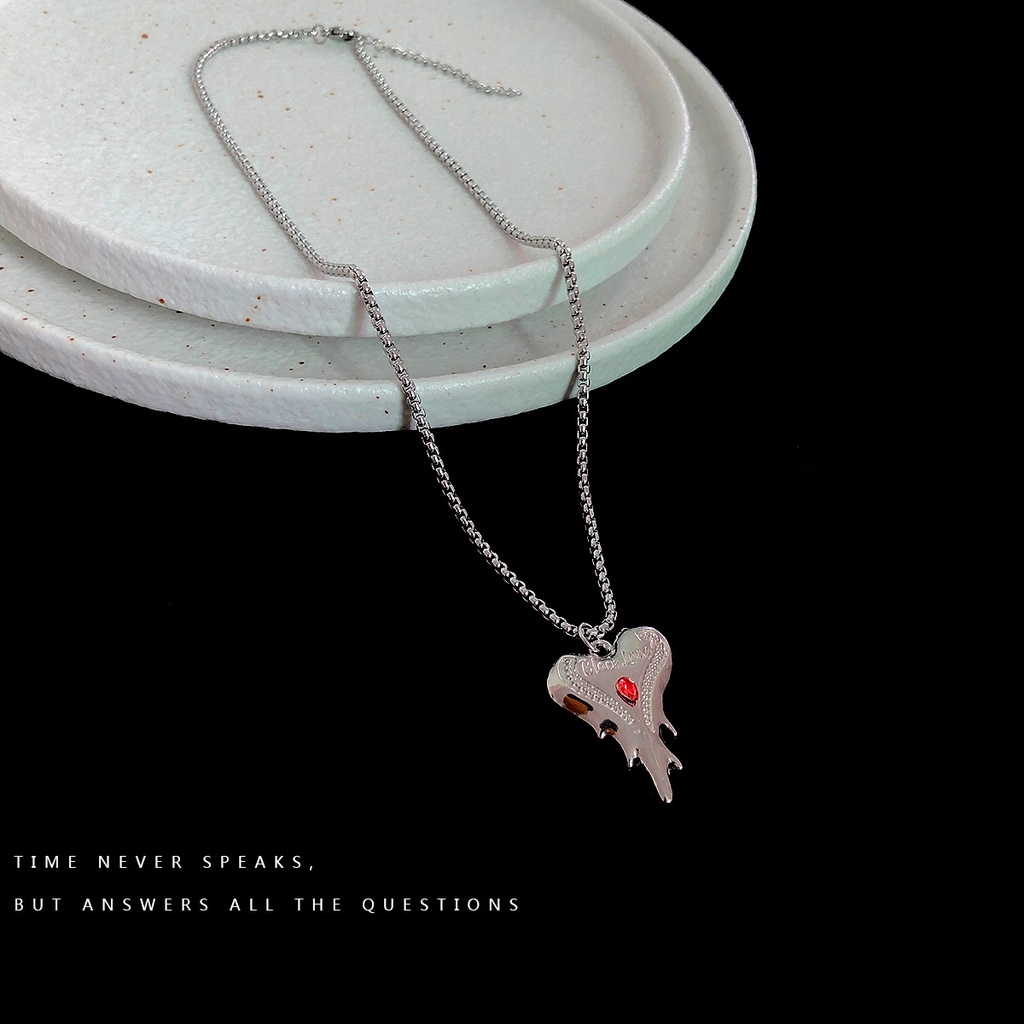 Shen Mengchen Xu Lu Zhou Yu Tong yang sama mencair jantung kalung untuk wanita in niche desain retro