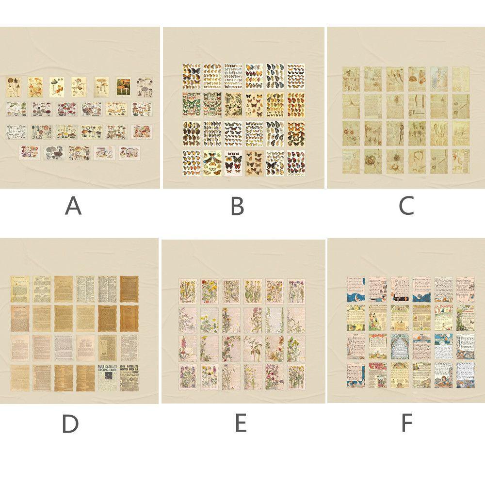 R-flower 25pcs Retro Kertas Stiker Kantor Perlengkapan Sekolah Memo Pads Notes Diary Dekorasi Album Scrapbooking Hias