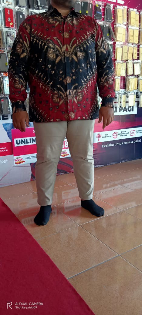 Kemeja Batik Pria Lengan Panjang Big Size Jumbo M.l.xl.xxl.3l.4l.5l.6l.7l.8l.9l.10l Cod