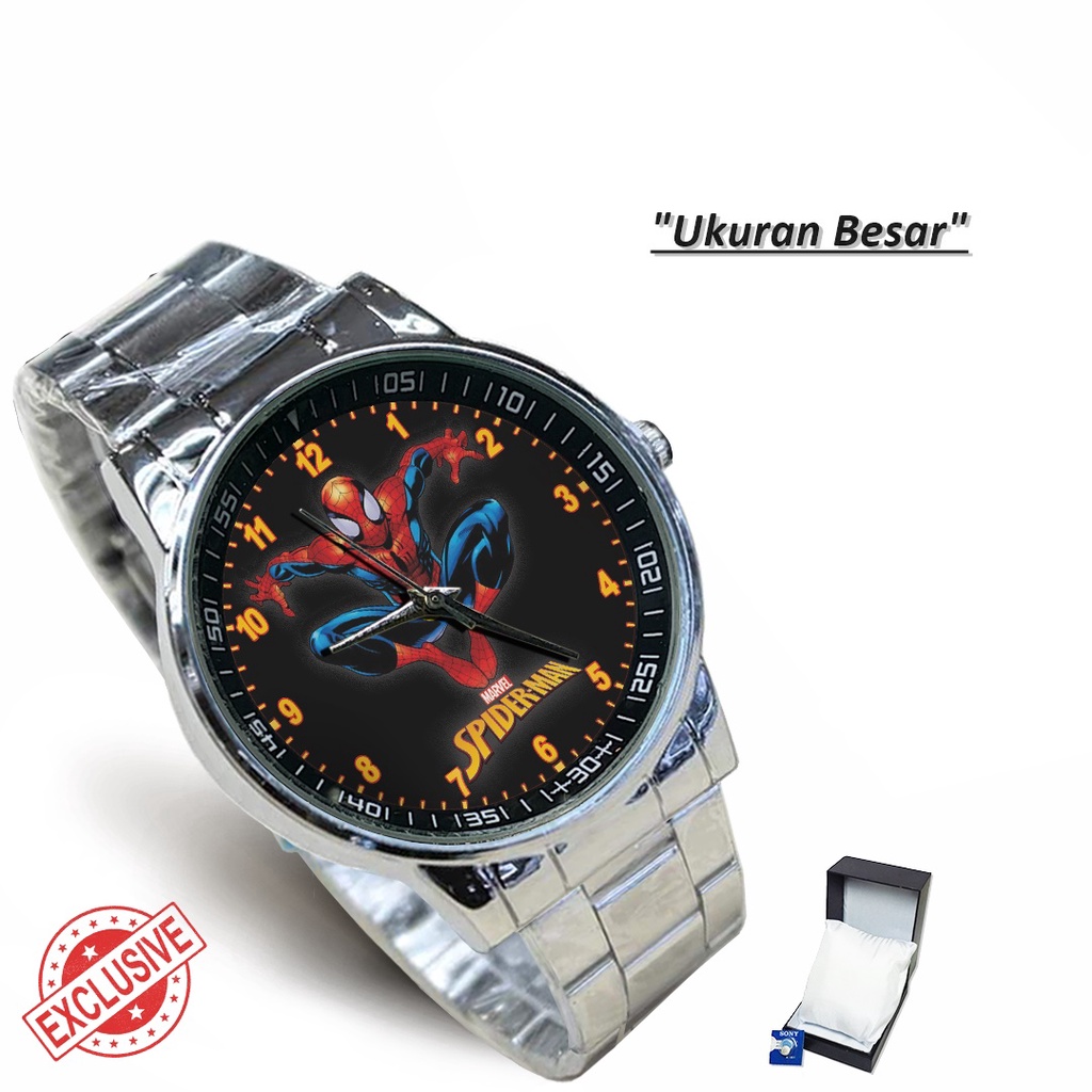 (Exclusive) Jam Tangan SPIDER-MAN Motif 2 Rante Couple / Satuan