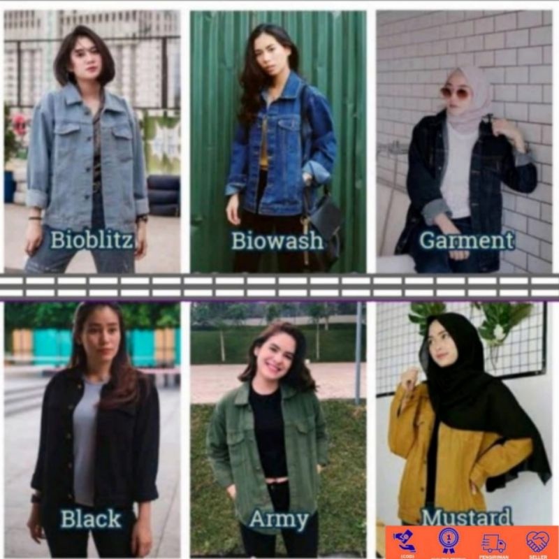 Jaket Jeans Wanita Keren M-XXL.Jacket Denim  Perempuan Dewasa Oversize Bandung Project.ID