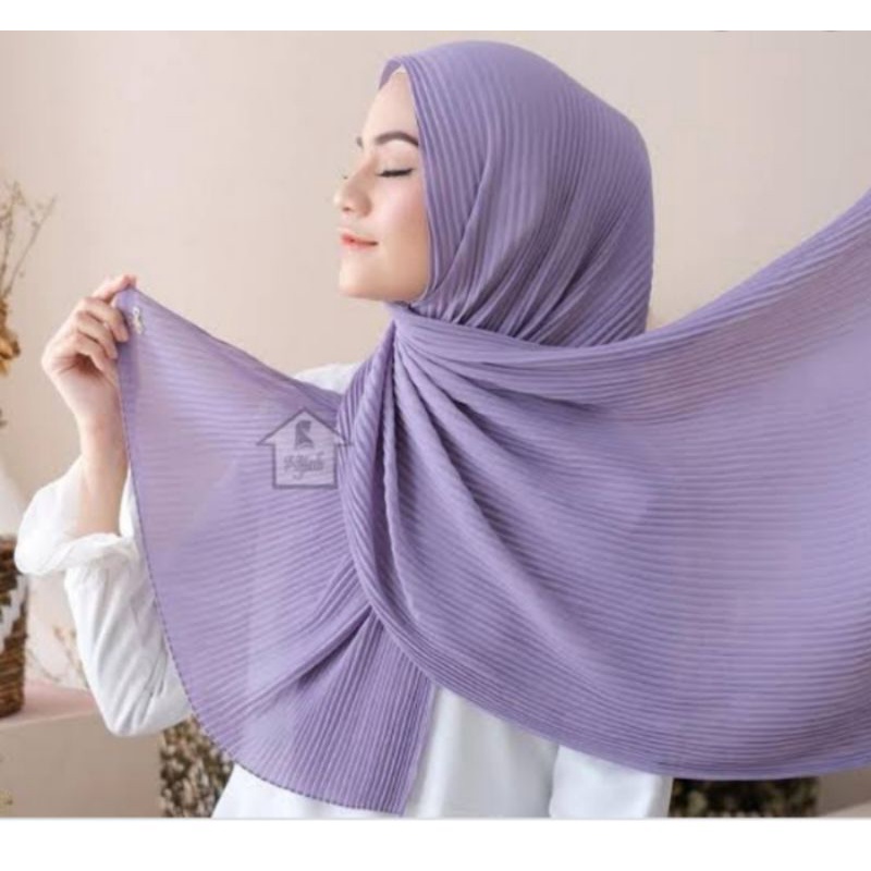 pashmina plisket premium/pashmina hyget termurah/pashmina hijab-Lavender