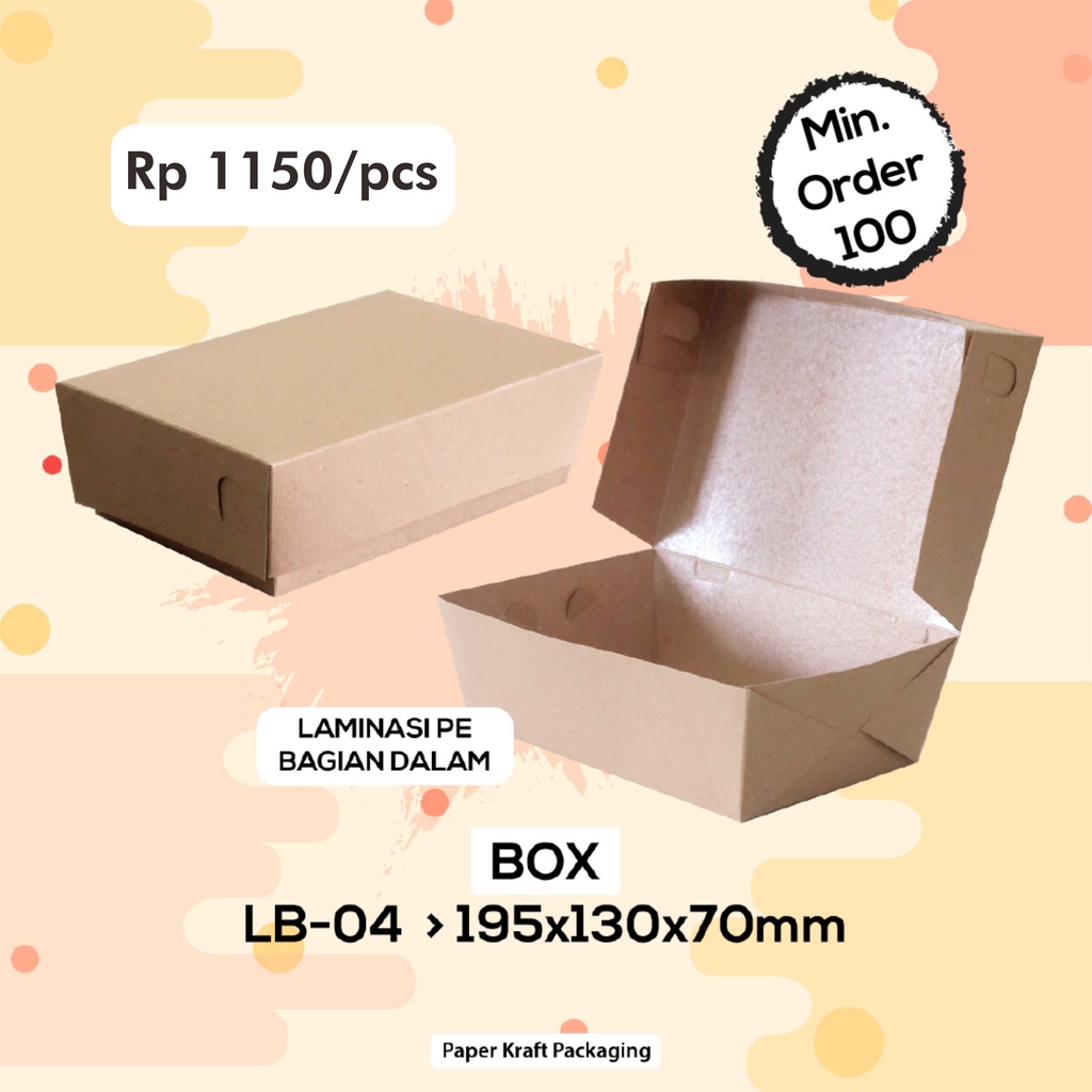 Jual Lunch Box Xl Food Paper Kraft Packaging Nasi Box Dus Nasi Box Catering Shopee Indonesia 4925