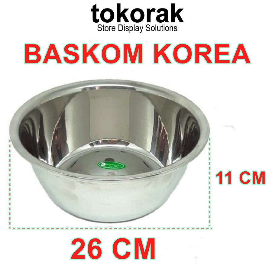 BASKOM KOREA STAINLESS STEEL TEBAL 26 CM KOMODO - MIXING BOWL