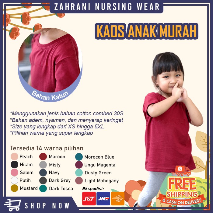  BAJU  ATASAN ANAK  LAKI LAKI PEREMPUAN  1 2 3 4 5 6 TAHUN 