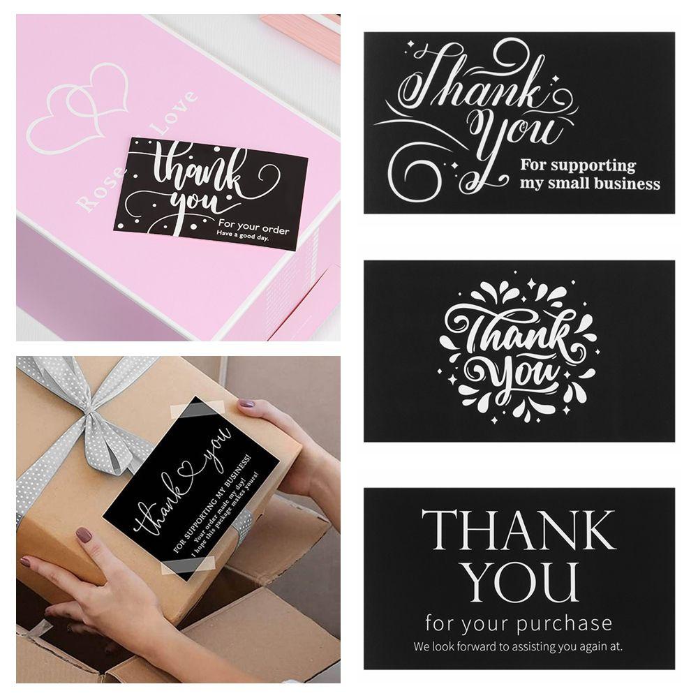 R-flower 30PCS Kartu Ucapan Terima Kasih Online Eceran Paket Sisipan Label Apresiasi Kemasan DIY