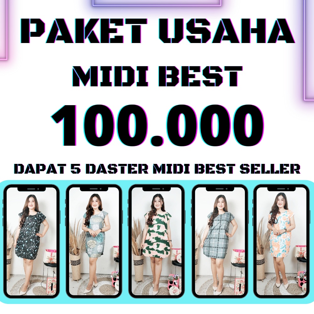 Baju Daster Midi Motif Random Harga Paket Usaha isi 5 Pcs Baju Tidur Daster Sexy Best Seller Grosir 