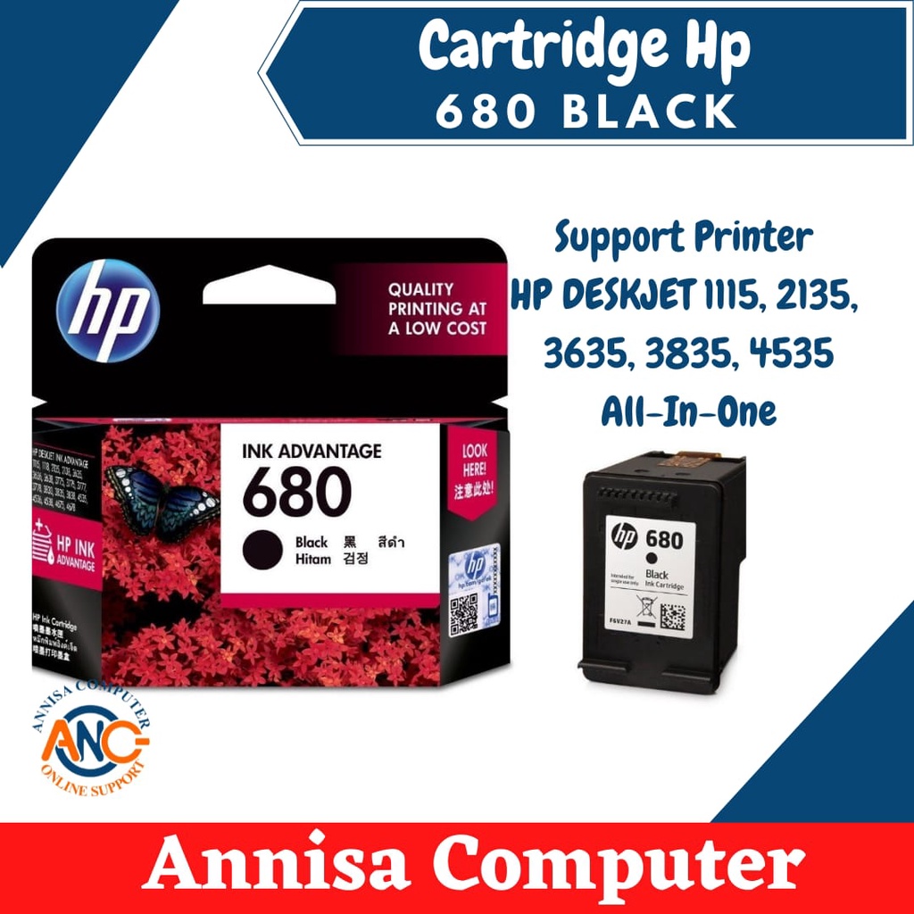 Tinta HP 680 Original Cartridge / Cartridge Printer Hp 680 Black