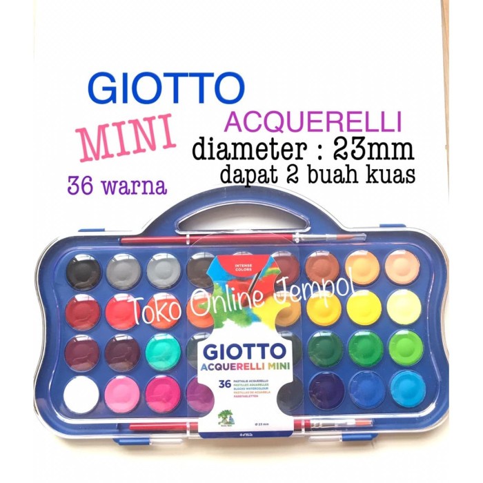 

(TERLARIS) 36 warna GIOTTO Acquerelli MINI Cat Air 23mm 352700 cake ATK1019GT