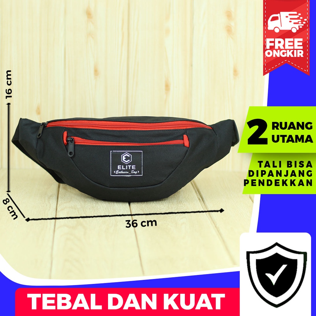 Tas Pinggang Distro Pria Waistbag Cowok Stylish Keren Bagus Murah Meriah Slempang Laki-Laki Simple