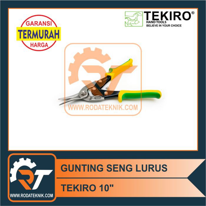 TERMURAH - TEKIRO GUNTING SENG LURUS 10" AVIATION SNIPS HOLO ALUMINIUM BAJA RINGAN