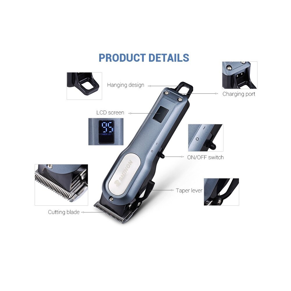 SHINON SH-1888 - Rechargeable LCD Display Electric Hair Clipper - Alat Cukur Profesional dari SHINON