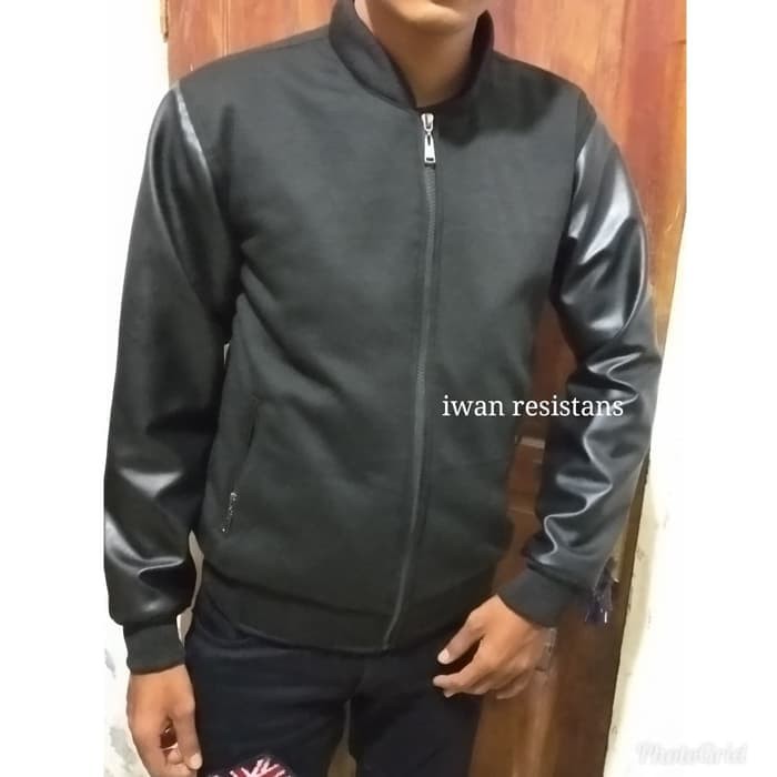 jaket kulit pria,jaket kulit sintetis pria,jaket KULIT pria kombinasi flacee