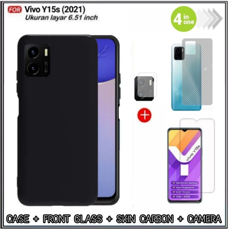 PAKET 4IN1 Soft Case Vivo Y75 5G , Y15S , Y21 , Y21S , Y33S , Y51 , Y51A , Y53S , Y91C , V20 , V20 SE , V21 4G SoftCase Premium Dove Matte Protection Back Kamera Casing Slim HP Cover DI ROMAN ACC