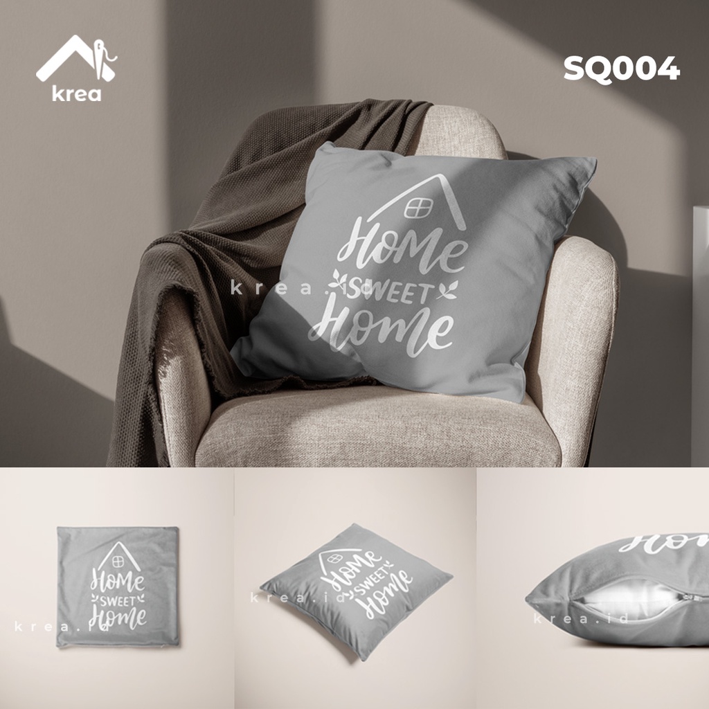 SARUNG BANTAL Sofa Kata Kata Home Sweet Home UKURAN 40x40