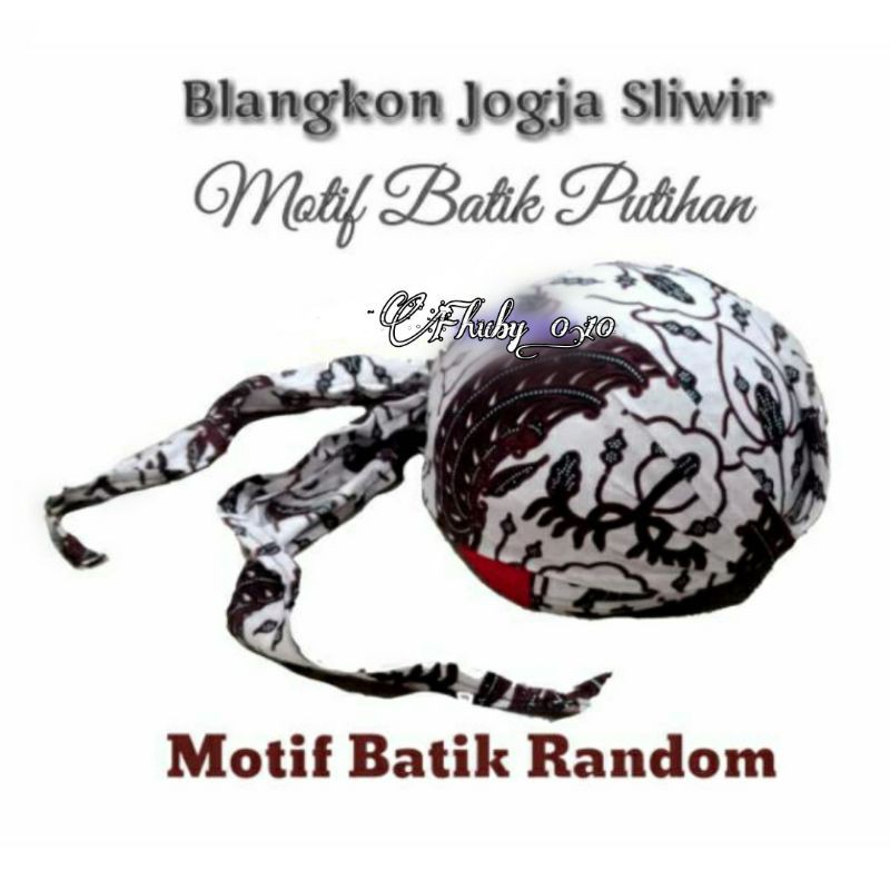 Blangkon Jogja Anak Sliwir Motif Batik Putih