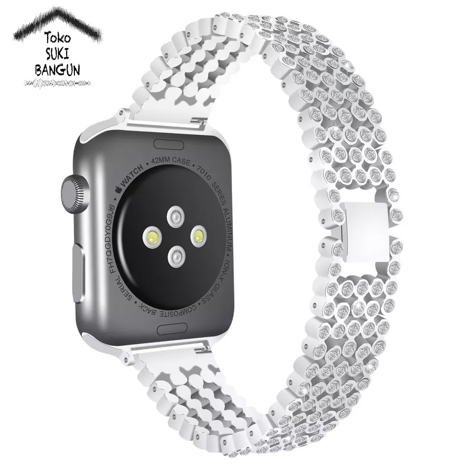 Strap Apple Watch Series Ultra 8 7 6 5 4 3 2 1 49mm 45mm 44mm 42mm TALI JAM Crystal GRAIN Steel AWSC-001