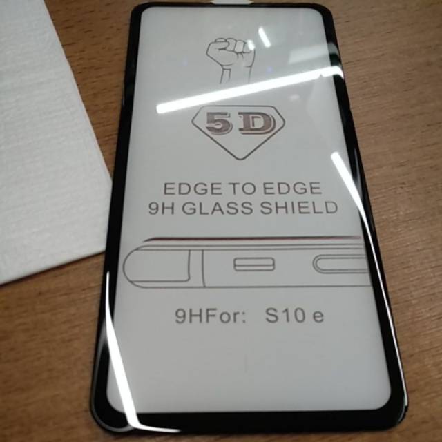 Tempered glass full 5D samsung S10e high quality warna hitam list