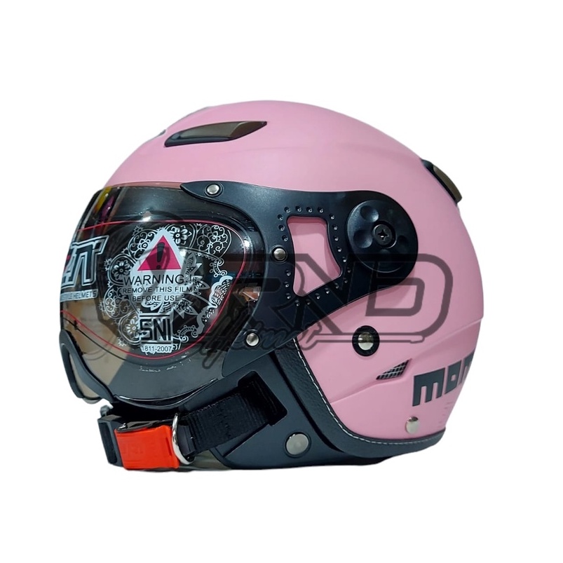 Helm Bogo Retro JPN Momo Pilot Pink Pastel Doff