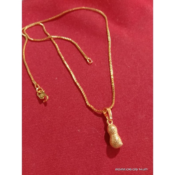 kalung italy kacang lapis emas 24k