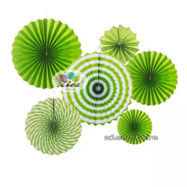 

Paper fan hijau set / paperfan hijau muda set