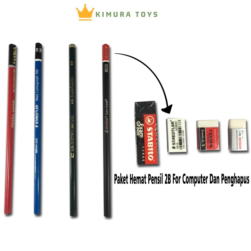 

Paket Hemat! Pensil 2B For Computer + Penghapus (1 set)