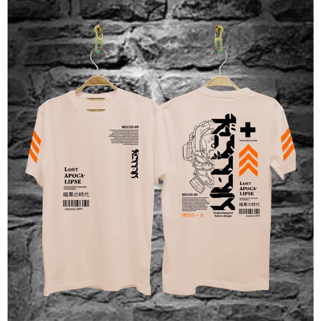 Kaos Tshirt Pria Terbaru Samurai Jepang Robot Warna Toska Distro Lengan Pendek Motif Sablon Bergambar Keren